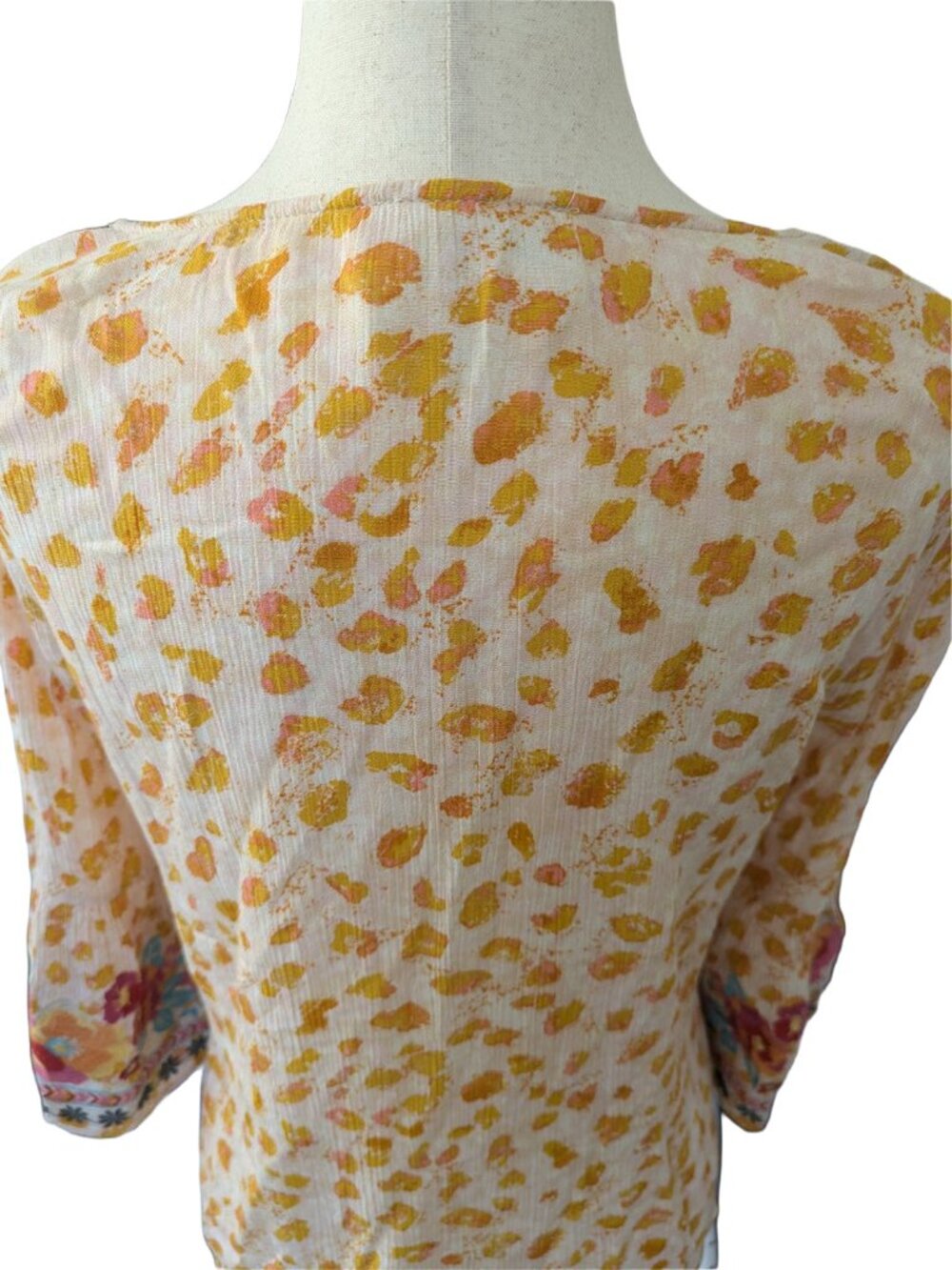 Savanna Jane Cream and Camel Boho Embroidery Top - Picture 14 of 16
